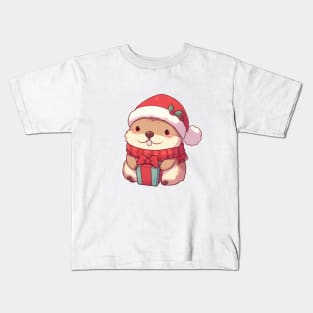 Christmas Marmot Santa Kids T-Shirt